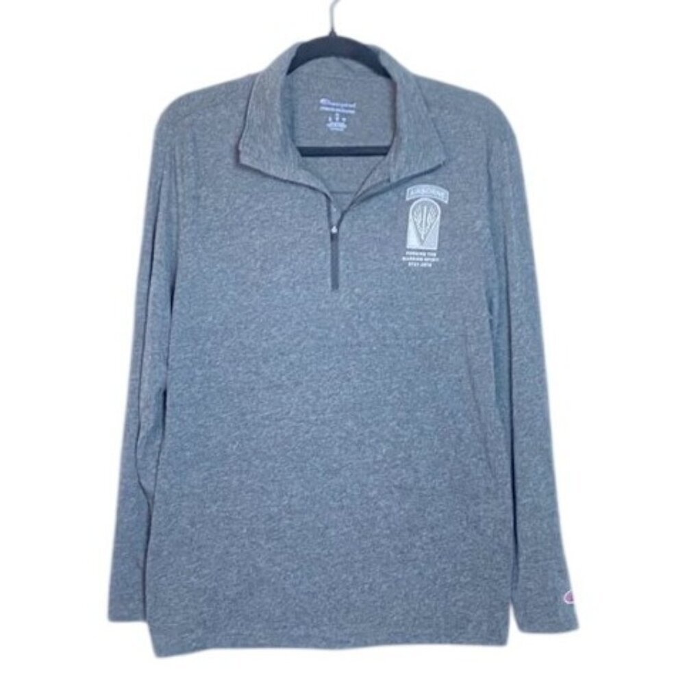 Champion Mens US Army Airborne Logo 1/4 Zip Pullover Medium Gray Soft Pullover